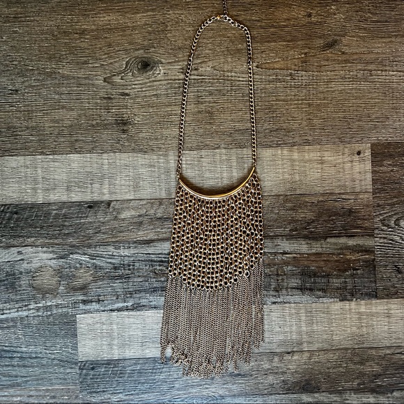 Gold bar multi chain necklace - Picture 2 of 2